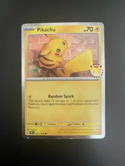 Pikachu 051/162 2023 Pokemon Day Stamped Promo Holo 70 HP Random Spark - Image 1