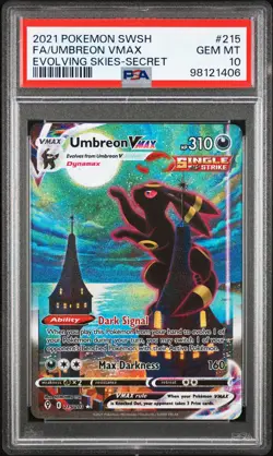 2021 POKEMON SWORD & SHIELD EVOLVING SKIES SECRET FULL ART/UMBREON VMAX PSA 10 - Image 1