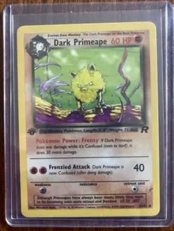 [NM] 2000 Pokemon Team Rocket Dark Primeape 1st Edition #43/82 Uncommon - Image 1