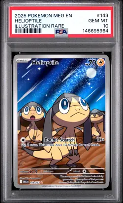 2025 POKEMON MEG EN-MEGA EVOLUTION ILLUSTRATION RARE #143 HELIOPTILE PSA 10 - Image 1