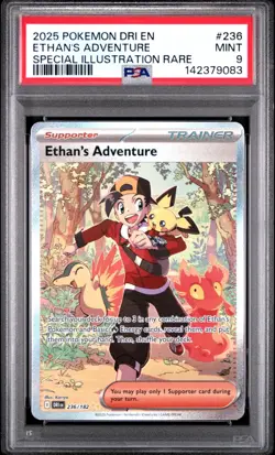 2025 Pokemon DRI En Ethan's Adventure Special Illustration Rare #236 PSA 9 - Image 1