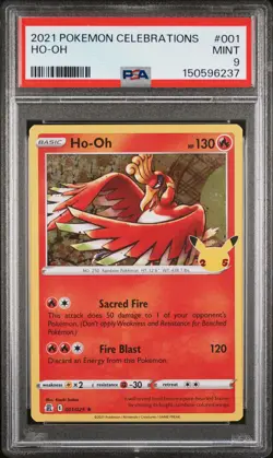 2021 POKEMON CELEBRATIONS #001 HO-OH PSA 9 - Image 1