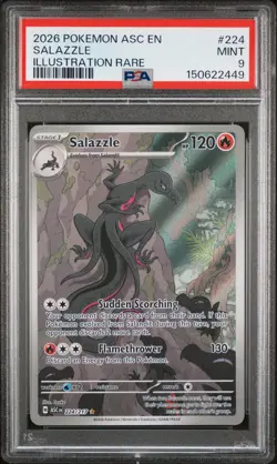 2026 POKEMON ASC EN-ASCENDED HEROES ILLUSTRATION RARE #224 SALAZZLE PSA 9 - Image 1