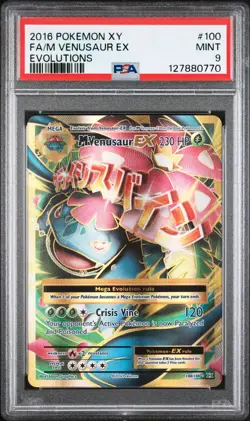 2016 POKEMON XY EVOLUTIONS #100 FULL ART/M VENUSAUR EX PSA 9 - Image 1