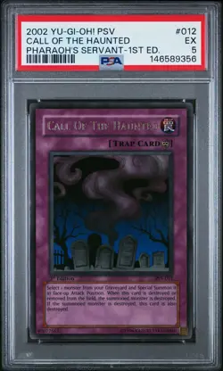 2002 YU-GI-OH! PSV-PHARAOH'S SERVANT 1ST EDITION #012 CALL OF THE HAUNTED PSA 5 - Image 1