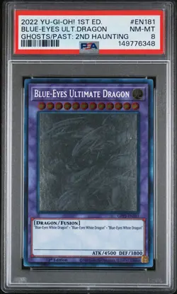 2022 YU-GI-OH! GHOSTS FROM THE PAST: 1ST EDITION BLUE-EYES ULTIMATE DRAGON PSA 8 - Image 1