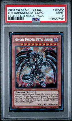 2013 YU-GI-OH LEGEND COLLECTION 4 MEGA-PACK RED-EYES DARKNESS METAL DRAGON PSA 9 - Image 1