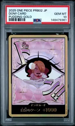 2025 ONE PIECE JPN PRB02-PREMIUM BOOSTER CHARLOTTE PUDDING-GOLD DON! CARD PSA 10 - Image 1