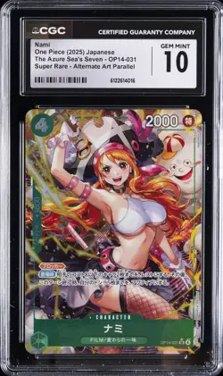 2025 ONE PIECE THE AZURE SEA'S SEVEN ALT ART #OP14-031 NAMI CGC 10 GEM MINT - Image 1