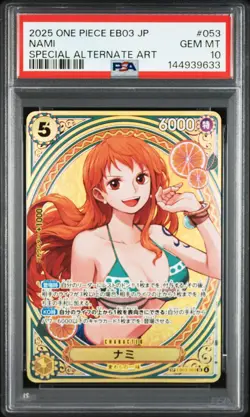 2025 ONE PIECE JPN EB03-ONE PIECE HEROINES EDITION SPECIAL ALT ART NAMI PSA 10 - Image 1