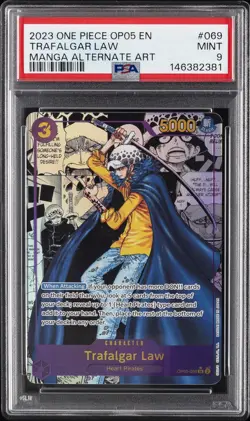 2023 ONE PIECE AWAKENING OF THE NEW ERA MANGA ALT ART #069 TRAFALGAR LAW PSA 9 - Image 1