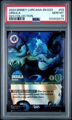 2024 DISNEY LORCANA D23 EXPO PROMO D23 COLLECTION #03 URSULA - DECEIVER PSA 10 - Image 1
