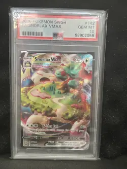 Pokemon Snorlax VMAX SWSH 142/202 PSA 10 Gem Mint Base Set Card - Image 1