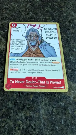 OP12-016 To Never Doubt--That Is Power! : Common English One Piece TCG Card : OP - Image 1