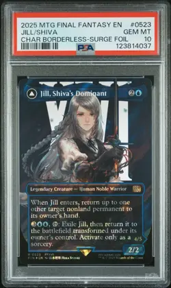 MTG Jill, Shiva's Dominant 0523 - Surge Foil Borderless - Final Fantasy - PSA 10 - Image 1