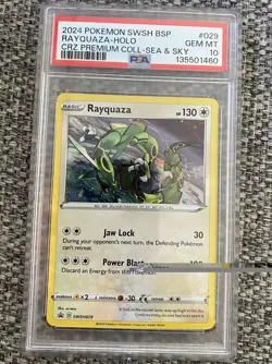 2024 POKEMON BLACK STAR PROMOS COSMOS HOLO SWSH029 RAYQUAZA PSA 10 MINT RARE 📈 - Image 1