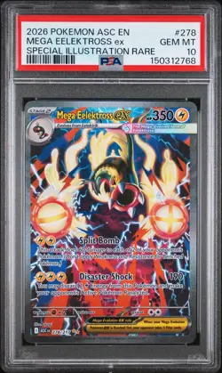 2026 POKEMON ASCENDED HEROES SPECIAL ILLUSTRATION RARE MEGA EELEKTROSS EX PSA 10 - Image 1