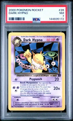 2000 POKEMON ROCKET #26 DARK HYPNO PSA 7 - Image 1