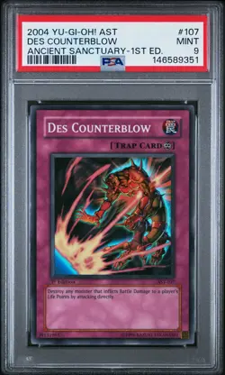 2004 YU-GI-OH! AST-ANCIENT SANCTUARY 1ST EDITION #107 DES COUNTERBLOW PSA 9 - Image 1