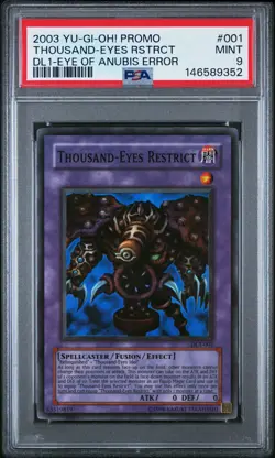 2003 YU-GI-OH! PROMO #001 THOUSAND-EYES RESTRICT PSA 9 - Image 1
