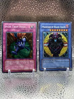 Yu-Gi-Oh! Magician Of Black Chaos PP01-EN001 NM + Acid Trap Hole DDS-005 LP LTD - Image 1
