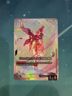 Gundam Aerial Rebuild GD01-067 LR+ FOIL Newtype Rising Gundam Card Game - Image 1