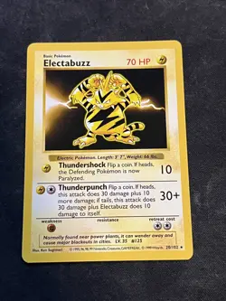 ELECTABUZZ WOTC 20/102 Shadowless Base Set Pokemon 1999 Card - Image 1