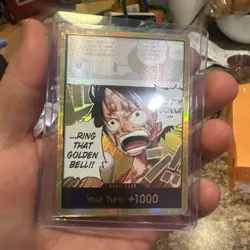 One Piece CCG Don!! Foil Card Luffy Ring That Golden Bell Standard English RARE - Image 1