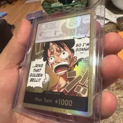 One Piece CCG Don!! Foil Card Luffy Ring That Golden Bell Standard English RARE - Image 3