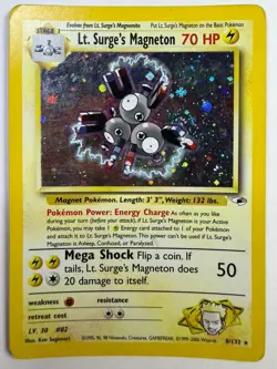 Lt. Surge’s Magneton 8/132 Gym Heroes Holo Rare Pokemon Card WOTC - Image 1