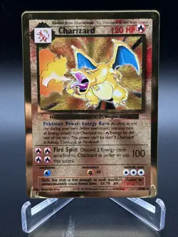 Pokemon Card Charizard 4/102 Gold Metal Celebrations UPC 25th Anniversary - Image 1