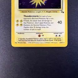 Zapdos 15/62 Fossil Unlimited Holo LP – Vintage WOTC Pokemon Card - Image 3