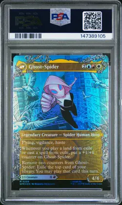 2025 MTG MARVEL'S SPIDER-MAN BORDERLESS-FOIL GHOST-SPIDER/GWEN STACY PSA 9 - Image 2