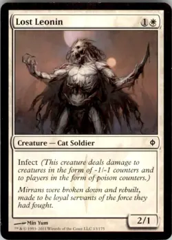 LOST LEONIN New Phyrexia MTG White Creature C Cat Soldier Com - Image 1