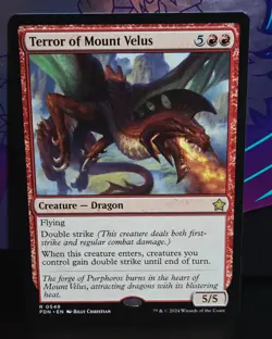 magic the gathering - Terror of Mount Velus - Creature - Dragon - Rare - Red - Image 1