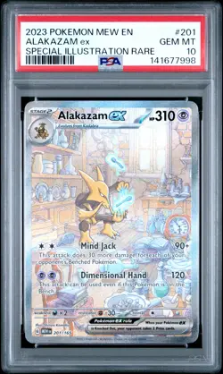 2023 POKEMON MEW EN-151 SPECIAL ILLUSTRATION RARE #201 ALAKAZAM EX PSA 10 - Image 1