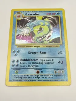 Gyarados 6/102 - Base Set Unlimited Holo Rare Pokemon TCG - MP - Image 3