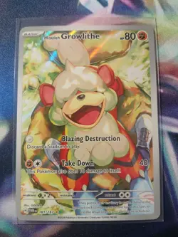 Pokemon TCG Hisuian Growlithe 181/167 Twilight Masquerade Illustration Rare MINT - Image 1