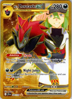 N's Zoroark ex 189/159 Hyper Rare Journey Together Pokemon Holo Near Mint - Image 1