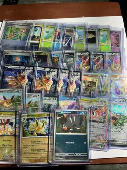 Massive Pokemon Card Lot 196 Foils V's EX's Pokeball Prismatic Destined Rivals - Image 1