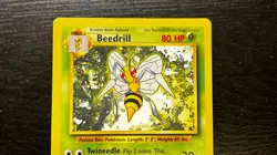 Pokemon TCG - ENGLISH BASE SET UNLIMITED RARE BEEDRILL RARE Card 17/102 LP MP - Image 2