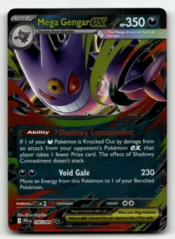 Mega Gengar ex 056/094 Double Rare Phantasmal Flames Pokemon Near Mint - Image 1
