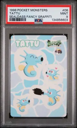 1998 POCKET MONSTERS SEALDASS FANCY GRAFFITI #06 TATTU PSA 9 - Image 1