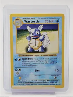 WARTORTLE 1999 POKEMON BASE SET UNCOMMON SHADOWLESS 42/102 Q1048 - Image 1