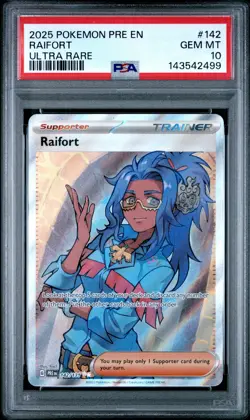 2025 POKEMON PRE EN-PRISMATIC EVOLUTIONS ULTRA RARE #142 RAIFORT PSA 10 - Image 1