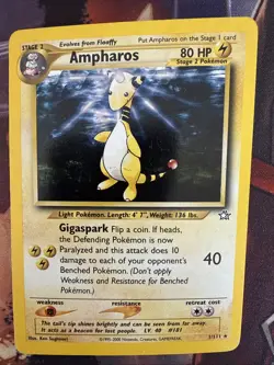 Pokemon TCG Ampharos Neo Genesis Holo Rare Card 1/111 - Image 1