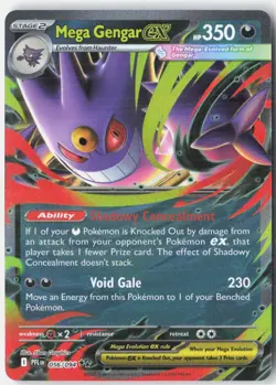 Mega Gengar ex 056/094 Double Rare Phantasmal Flames Pokemon Near Mint - Image 1