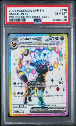 2025 POKEMON SVP PROMO PREMIUM FIGURE COLLECTION #176 UMBREON EX PSA 10 - Image 1