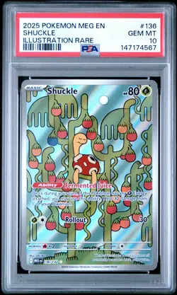 2025 POKEMON MEG EN-MEGA EVOLUTION ILLUSTRATION RARE #136 SHUCKLE PSA 10 - Image 1