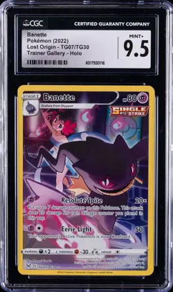2022 POKEMON LOST ORIGIN TRAINER GALLERY HOLO #TG07 BANETTE CGC 9.5 - Image 1